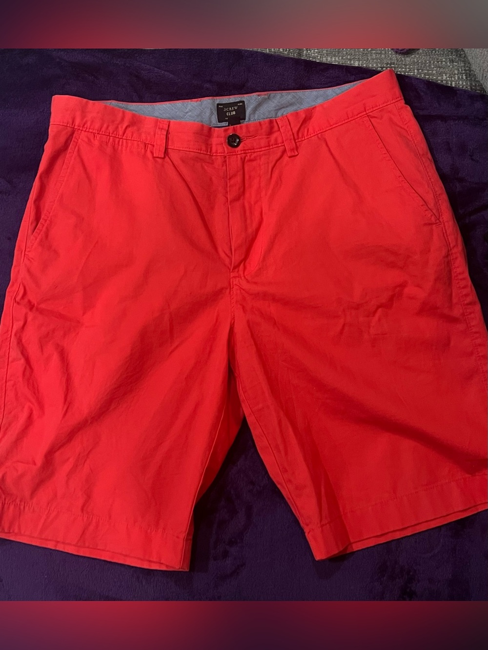 J. Crew Red Flat-Front Cotton Shorts